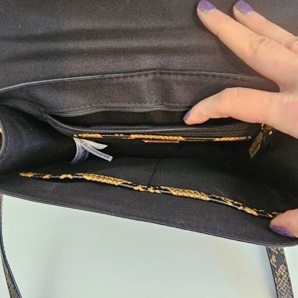 ALDO Glendaa Snakeskin Patchwork Crossbody Satchel Purse with Gold Chain - Picture 8 of 10